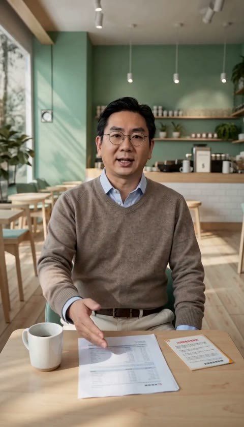 AI 生成的导师照片：咖啡馆里的毛衣